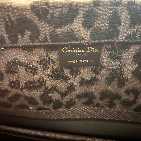 Christian Dior Gray Leopard Mizza Embroidery Large Tote - Picture 6 of 6